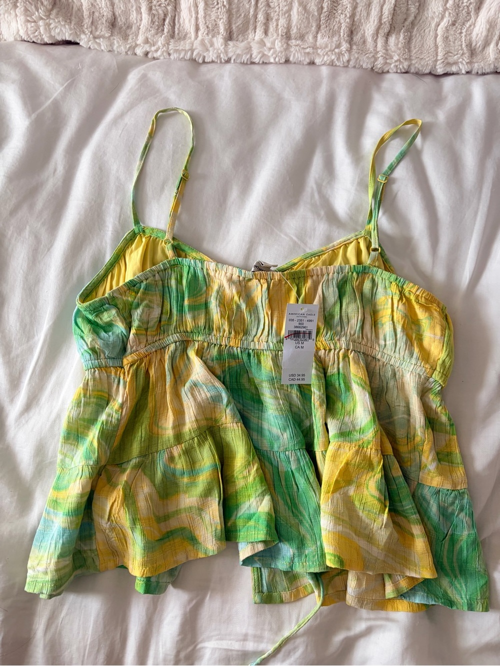 American Eagle Tiered Tie Front Cami - Picture 3 of 5